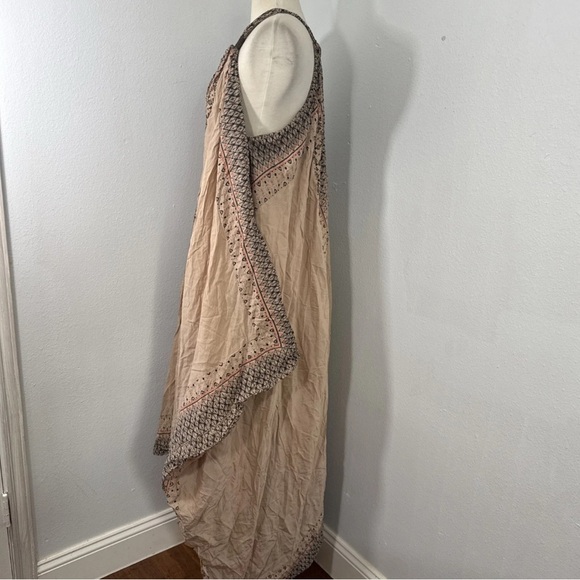 Free People Maxi Dress S Oversize Boho Merida Printed pale pink Beachy Bohemian - Picture 7 of 14